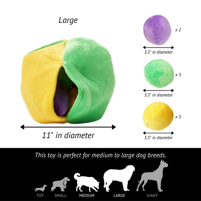 Midlee Hide a Ball Dog Puzzle Toy with 8 Plush Squeaker Balls (Large) - Image 4